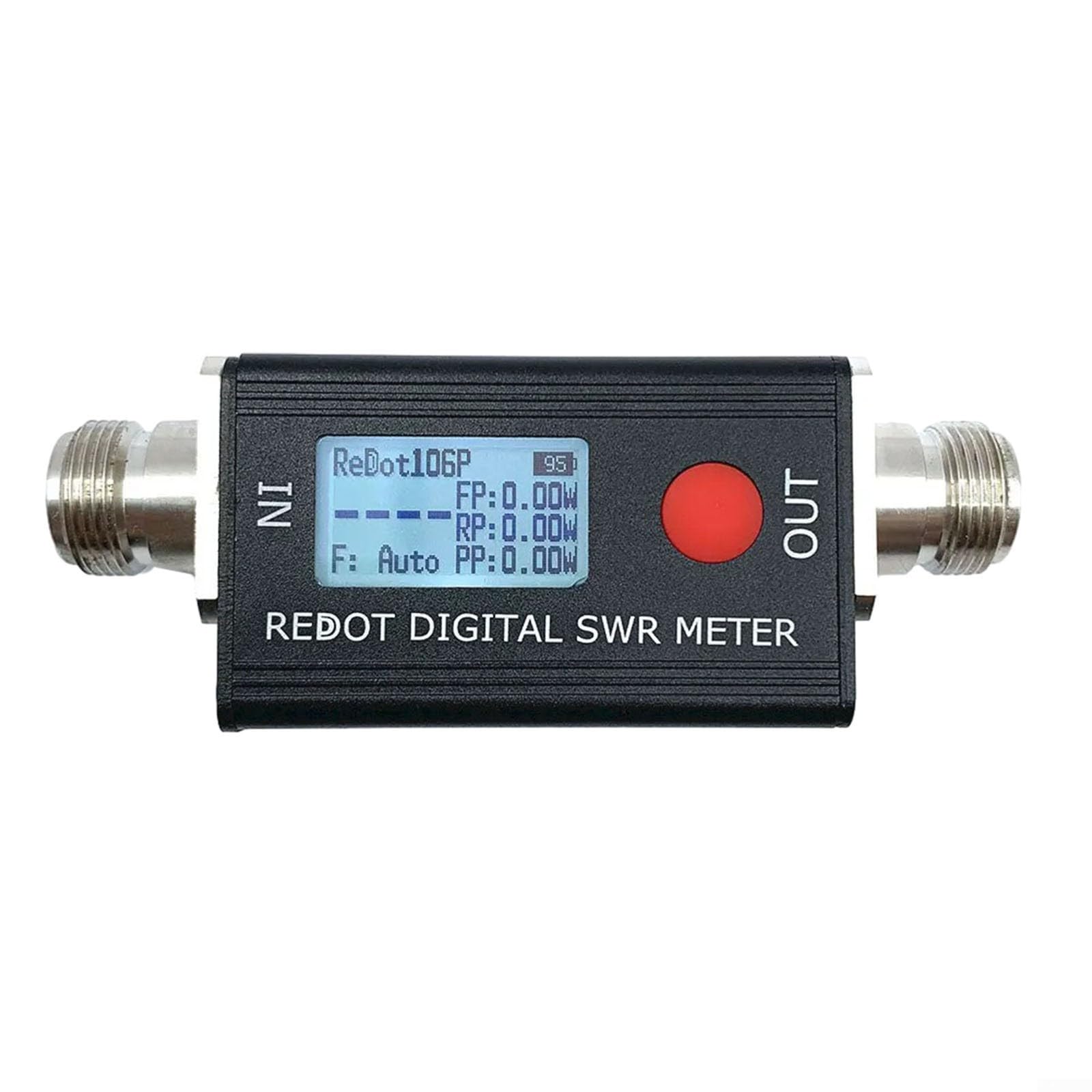 REDOT RD106P SWR y medidor de potencia digital Rango de frecuencia 80-999MHz con compensación automática FMB VHF UHF bandas 128 x 64 puntos matriz pantalla carcasa de aluminio tipo C carga para radio