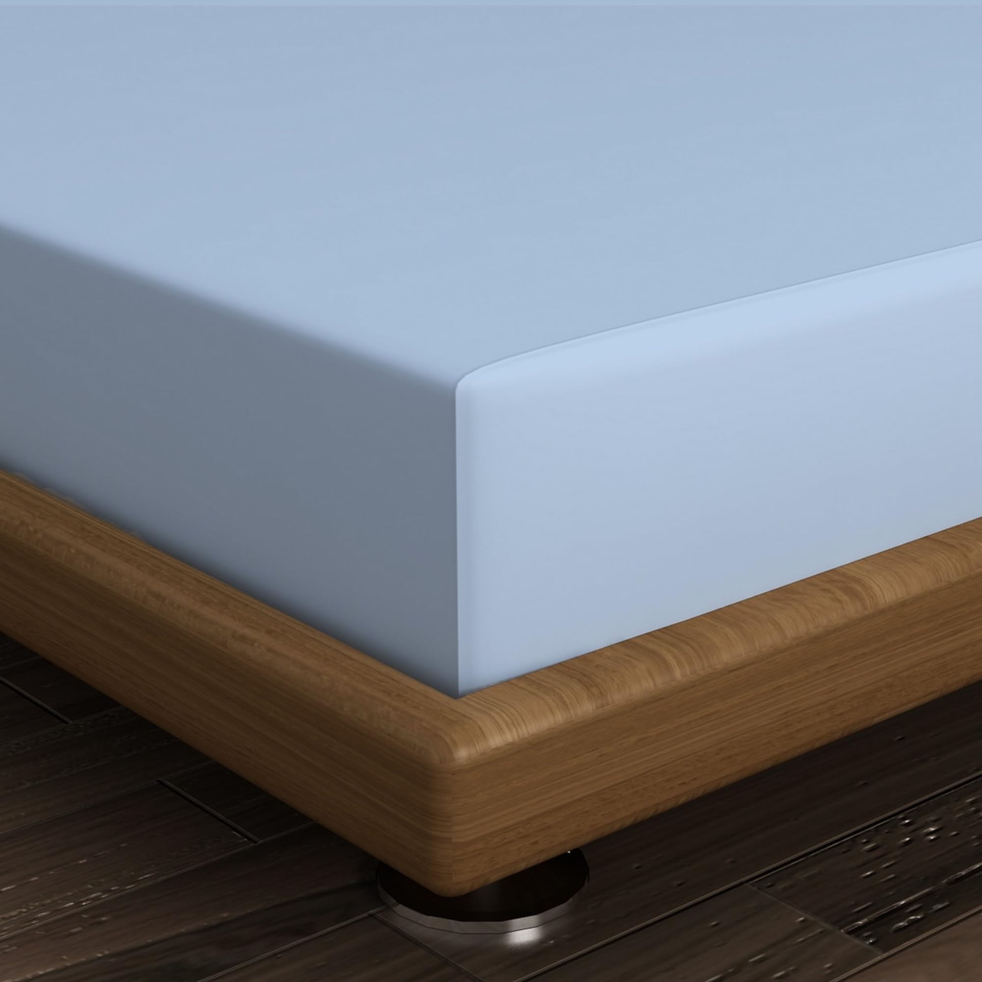 Fitted Sheet 140 x 190 cm Sky Blue - Image 3