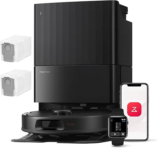 roborock QV 35A Set Aspirateur Robot Laveur, 8000Pa HyperForce, Station