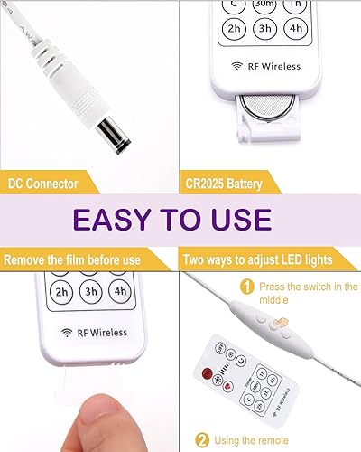 Miniatura 7 de Mini control remoto actualizado para tiras de luces LED de un solo color, atenuador de RF para cinta LED de 12 V CC, luces de estante, control