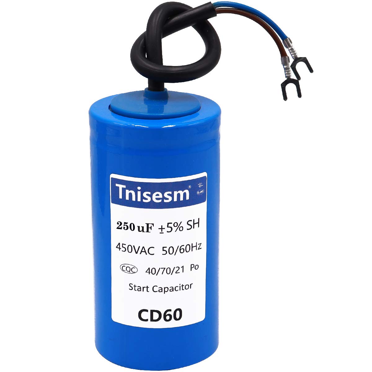 Buy Tnisesm 250uF CD60 Motor Start Running Capacitor 450V AC 2 Wires