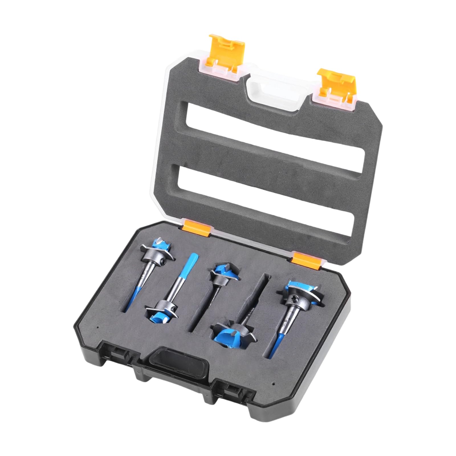 Set di 5 punte da trapano Forstner per legno, profondità regolabile, codolo esagonale per foratura precisa di cerniere da 15-35 mm, design esagonale antiscivolo