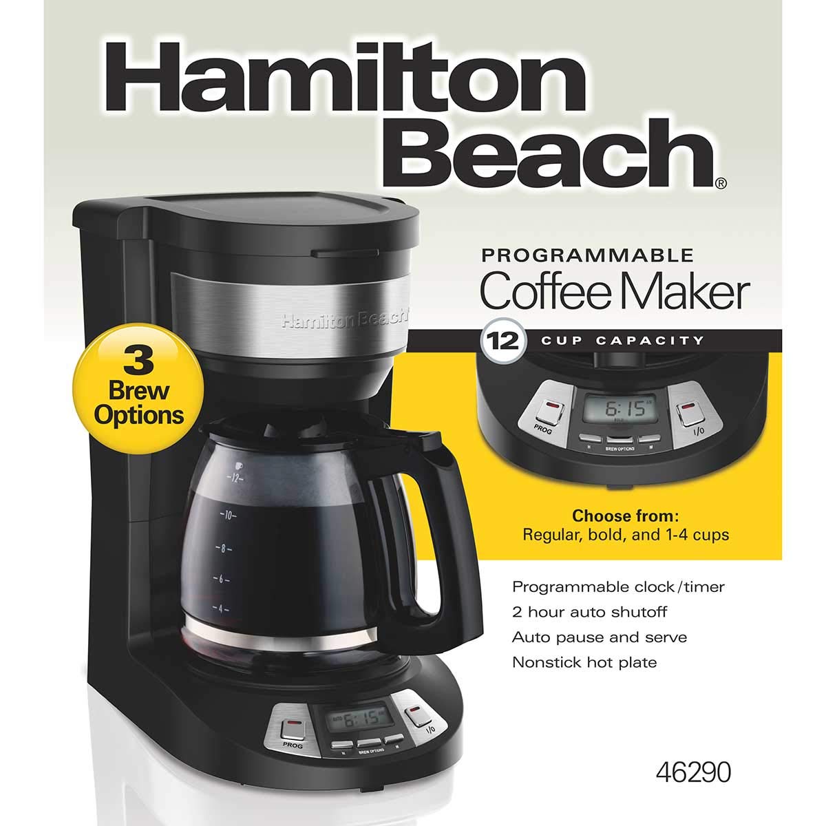 Amazon | 12カップ ブラック バスケット コーヒーメーカー | Hamilton