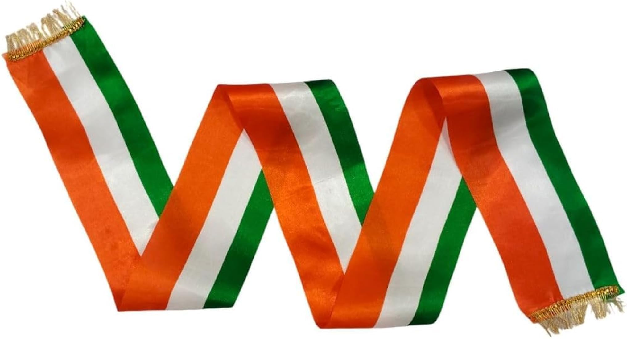 Beilure Tricolor Striped Tiranga Scarf (Satin) for Men & Women, Republic Day/Independence Day Theme Tiranga Stole-image-21