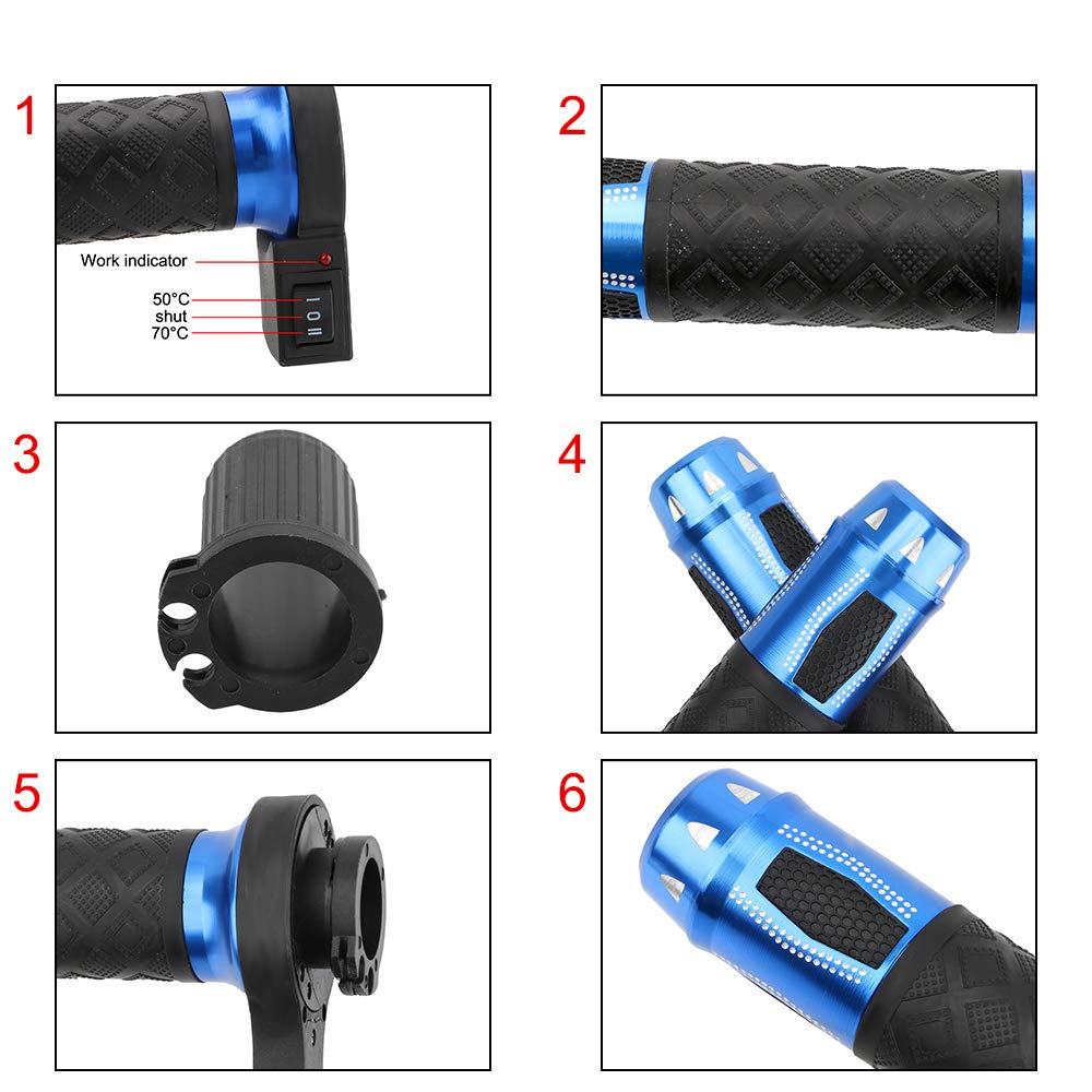 Baceyong Motorrad-Lenkergriffe 22 mm (7/8"), elektrisch beheizte Lenkergriffe, universelle Motorrad-Lenkergriffe für Motorräder, ATV