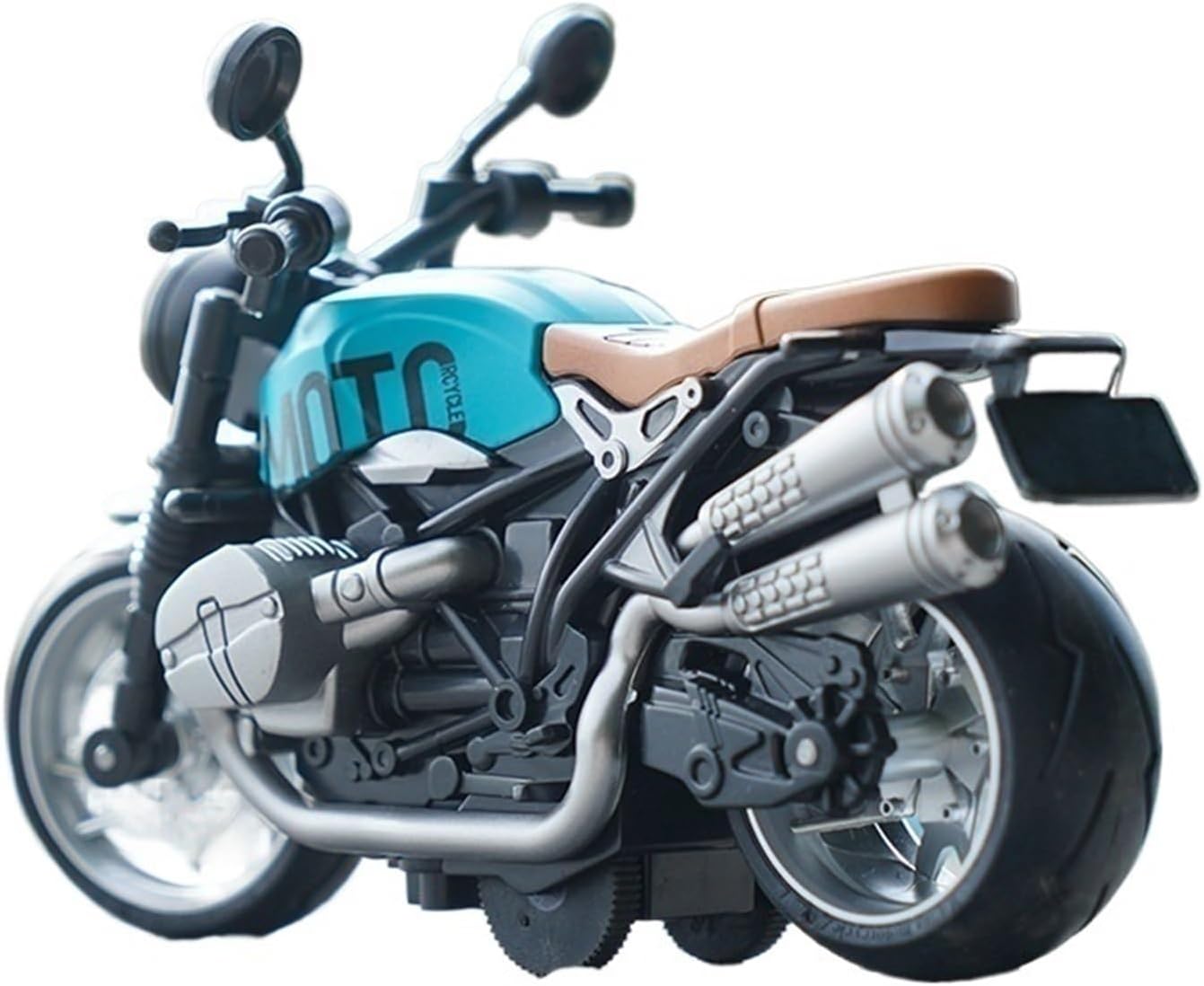 PQXCAR 1:22 Vintage Motorcycle Alloy Model - Retro Yellow Black(Retro yellow and black)