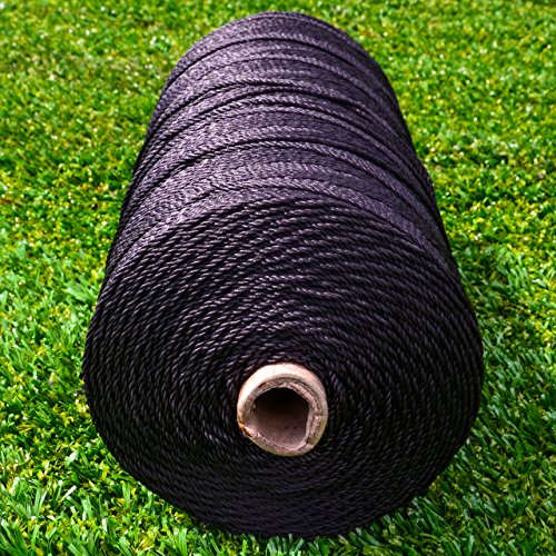 2mm / 4mm Net Repair & Lacing Tie Black Twine [Net World Sports] (2mm Black Twisted Twine)