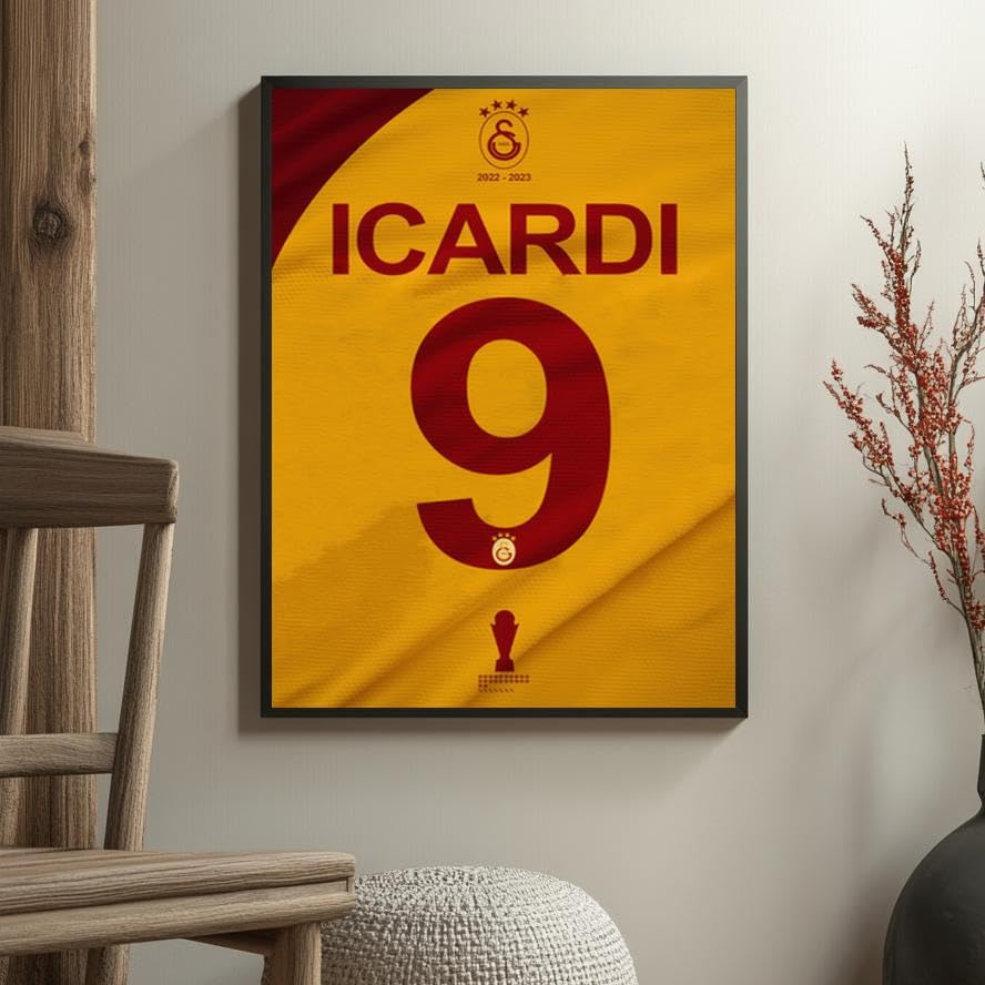 25 Artstreet Mauro Icardi - Poster numéro 9 - Galatasaray - Star de football - Numéro 9 Art - Icône de football - Décoration murale de sport - Souvenirs Icardi (taille 50 x 70