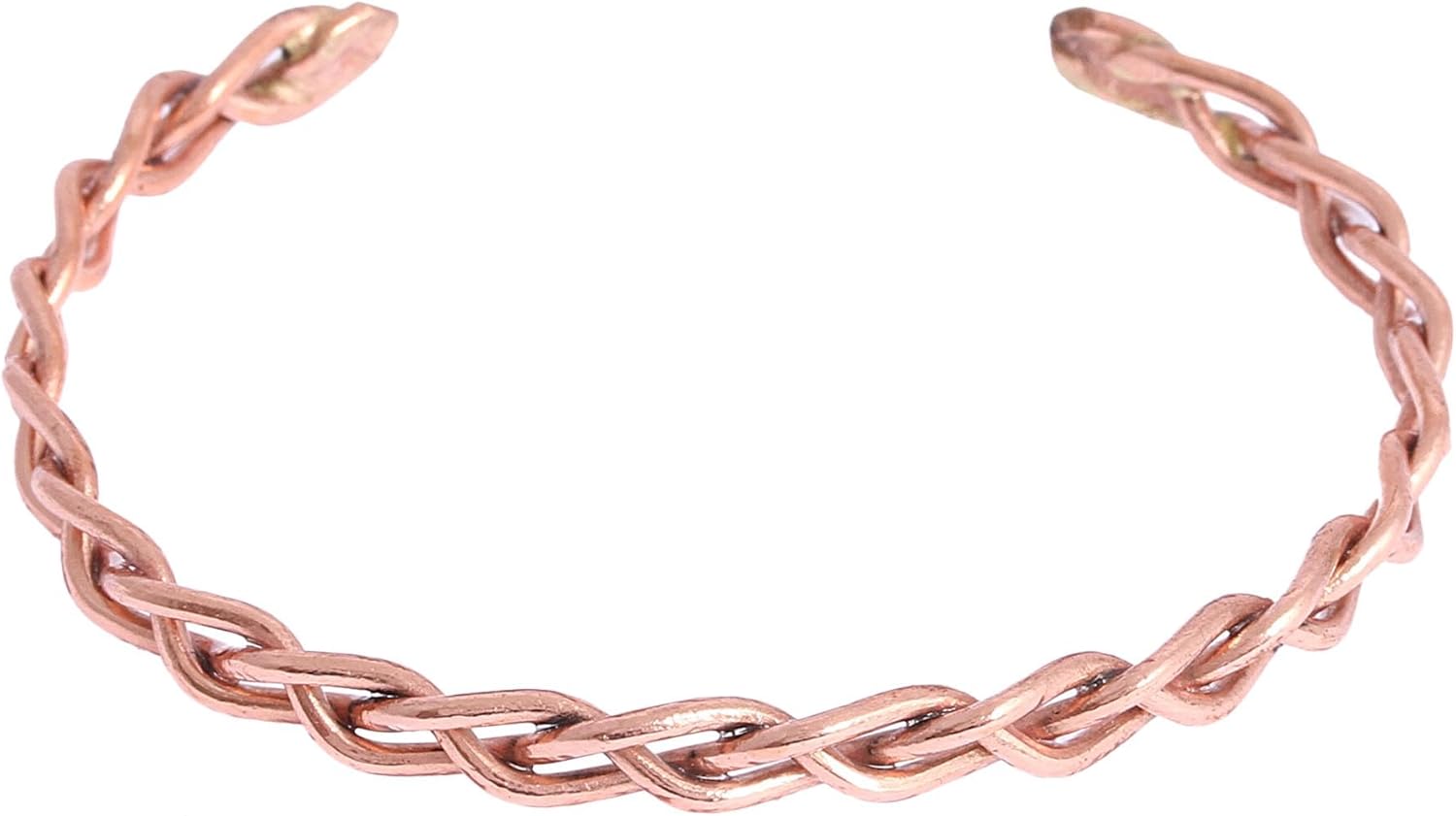 NOVICA Artisan Handcrafted Copper Cuff Bracelet Braided from Mexico Recycled [5 in L (end to End) x 0.2 in W] ' Brilliant Braid'