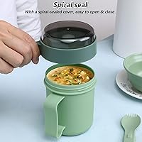 Vista 14 de Cabilock Microwavable Soup Mug with Lid, Oatmeal Bowls with Foldable Spork, 13.5 Oz Microwave Safe Soup Cup for Ramen Noodles Beverages