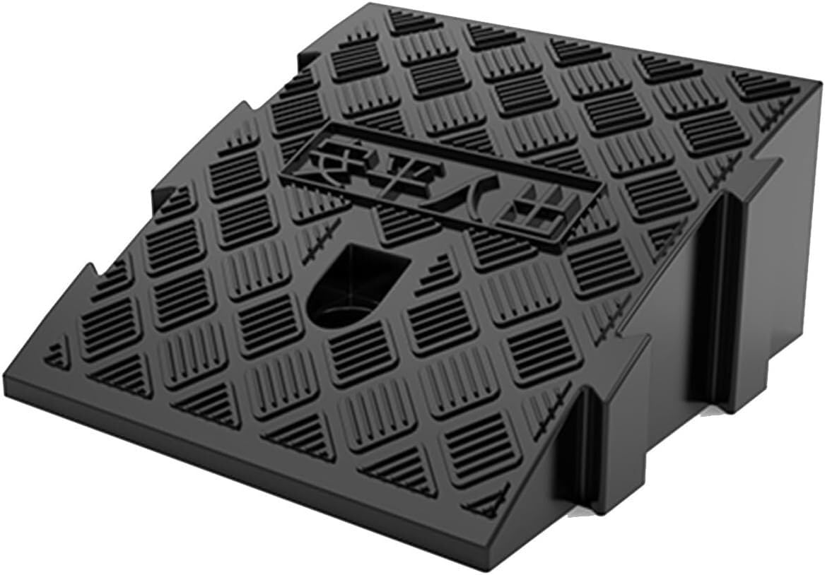 Kanduo Rampa podjazdowa Schody i podjazdy dla wózków inwalidzkich do użytku domowego, plastikowe maty podjazdowe z powierzchnią antypoślizgową(Nero,25x27x11cm)