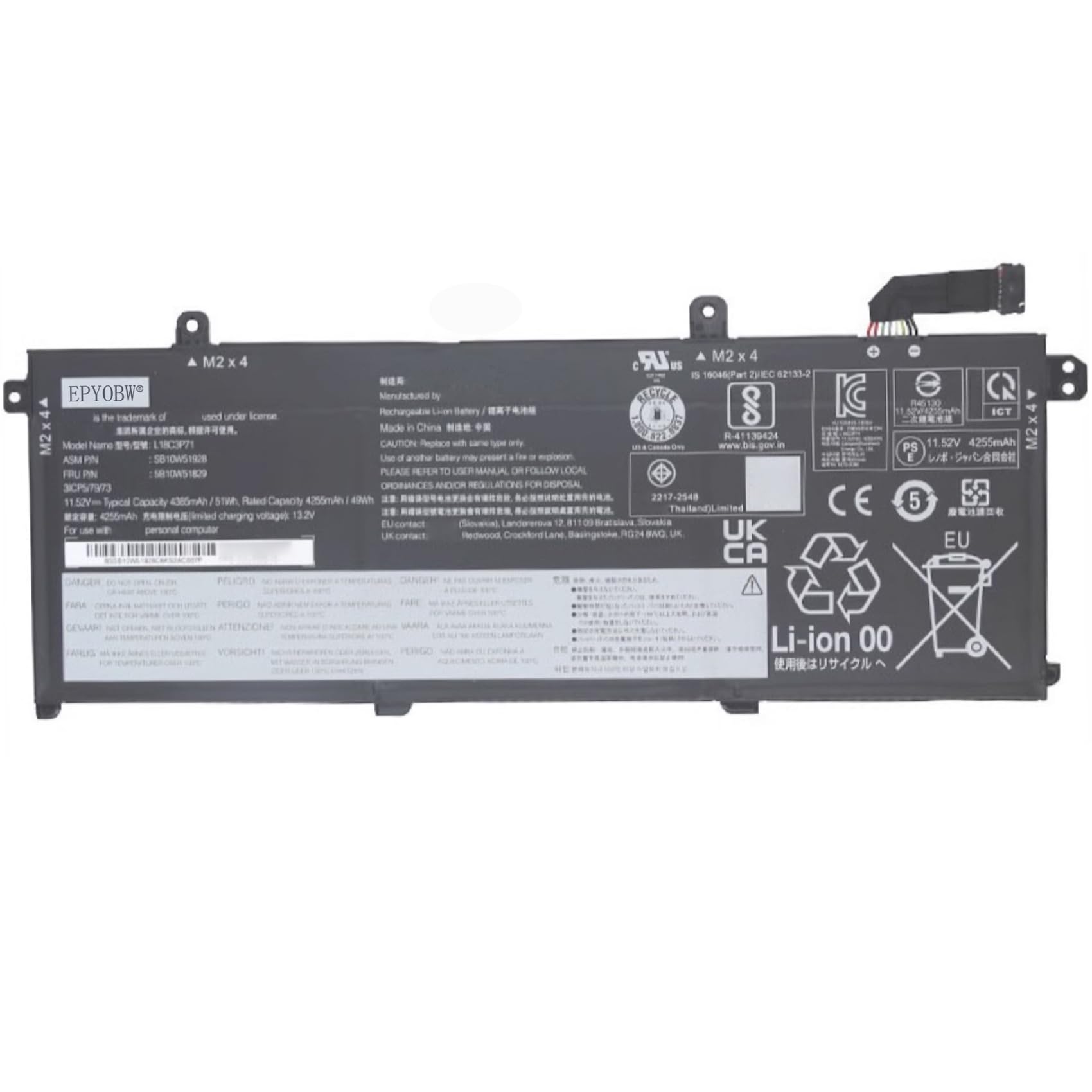 Amazon.com: EPYOBW L18C3P71 Laptop Battery 51Wh Compatible with