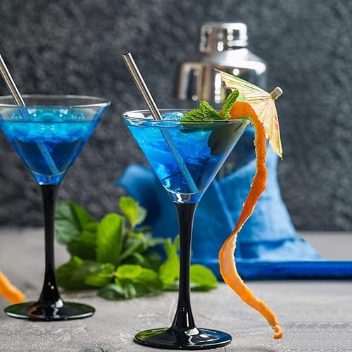 Miniatura 5 de Teivio Paquete de 12 + cepillo de limpieza, popotes de acero inoxidable reutilizables extra cortos de 5 pulgadas para cócteles, vasos pequeños o