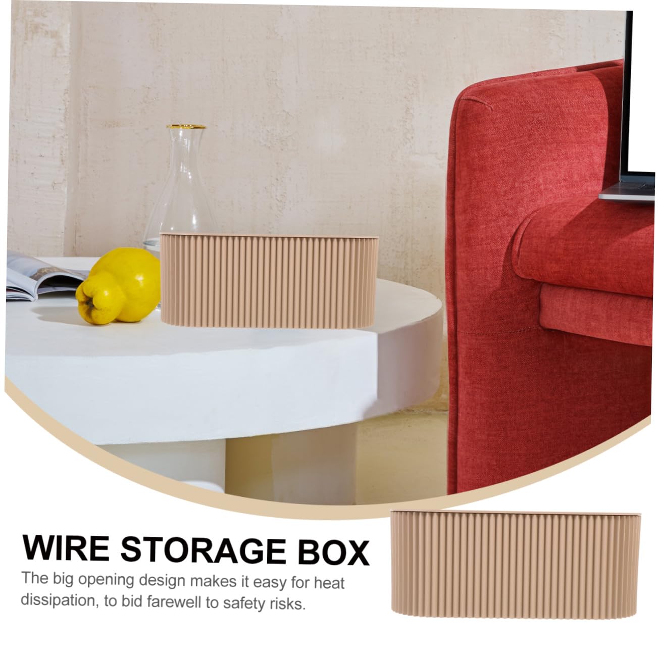 Veemoon Caja Organizadora de Cables Abs Orificio para Enchufe y Ventilación, para Escritorio, Oficina y Hogar, Oculta Regletas y Cables