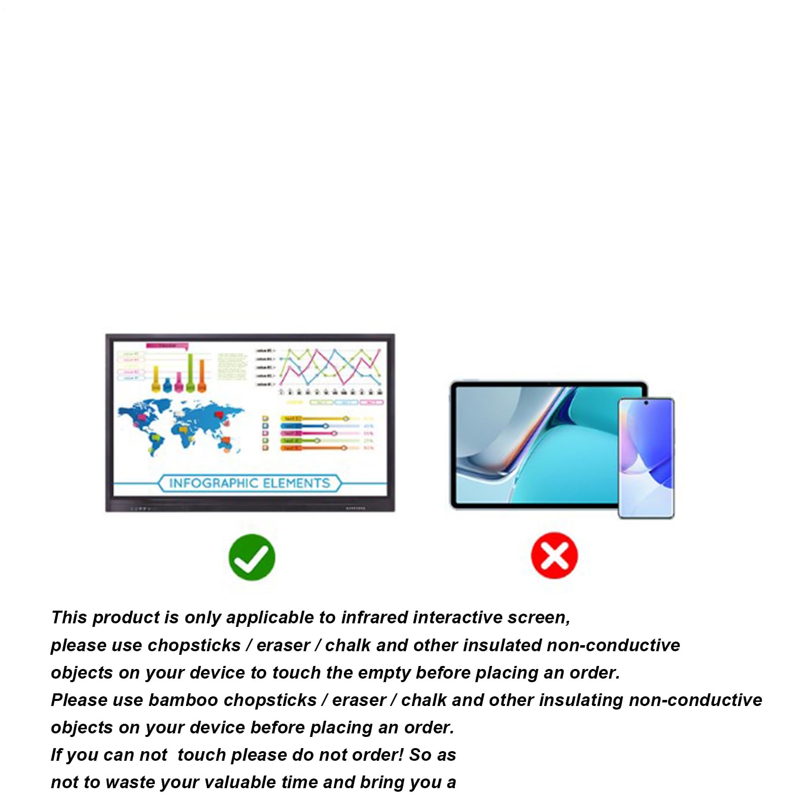 Penna touch screen a doppia punta, ad alta sensibilità, per lavagne elettroniche, penna di precisione per touchscreen per affari, ufficio, istruzione e presentazioni di riunioni, 15,5 x 1 x 1 cm
