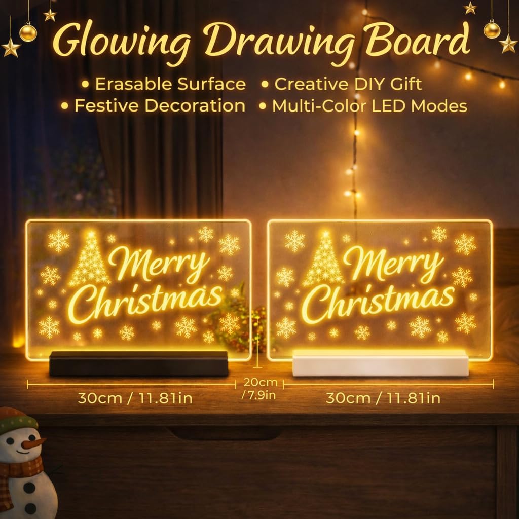 Rechargeable LED Drawing Board for Children LED Note Board with 9 Colors Light Modes & 12 Colors Pen - Image 4