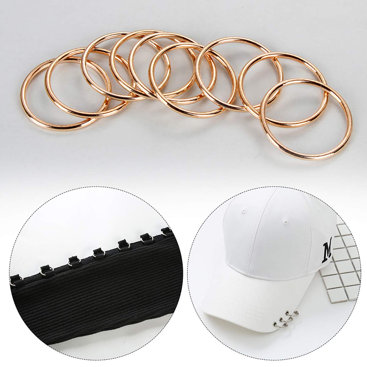 20 Pcs/Lot Bague en Anneau Anneau De Cercle Anneau Rond O Anneaux en MéTal Soudé Anneau sans Soudure pour Sacs à Main Sangle Sac à Dos Bricolage Accessoires De Sac, Argent, 40mm