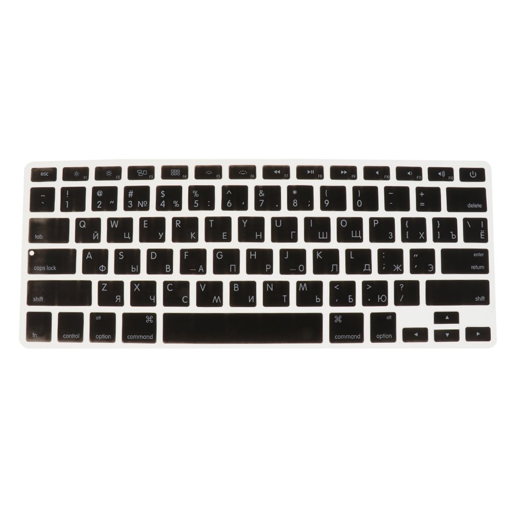 Russian-English Thin Keyboard Protector Decal Skin for for MacBook 13inch Black-image-43