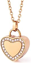 Ashes Pendant, Stone Heart, Hand Held Ceremony Set, Hypoallergenic Metal, Safe, 3 Colors, Made in Japan, Urn Capsule, Urn Cremation Urn Necklace, Urn Accessory, Stainless Steel, Memorial Pendant (Pink