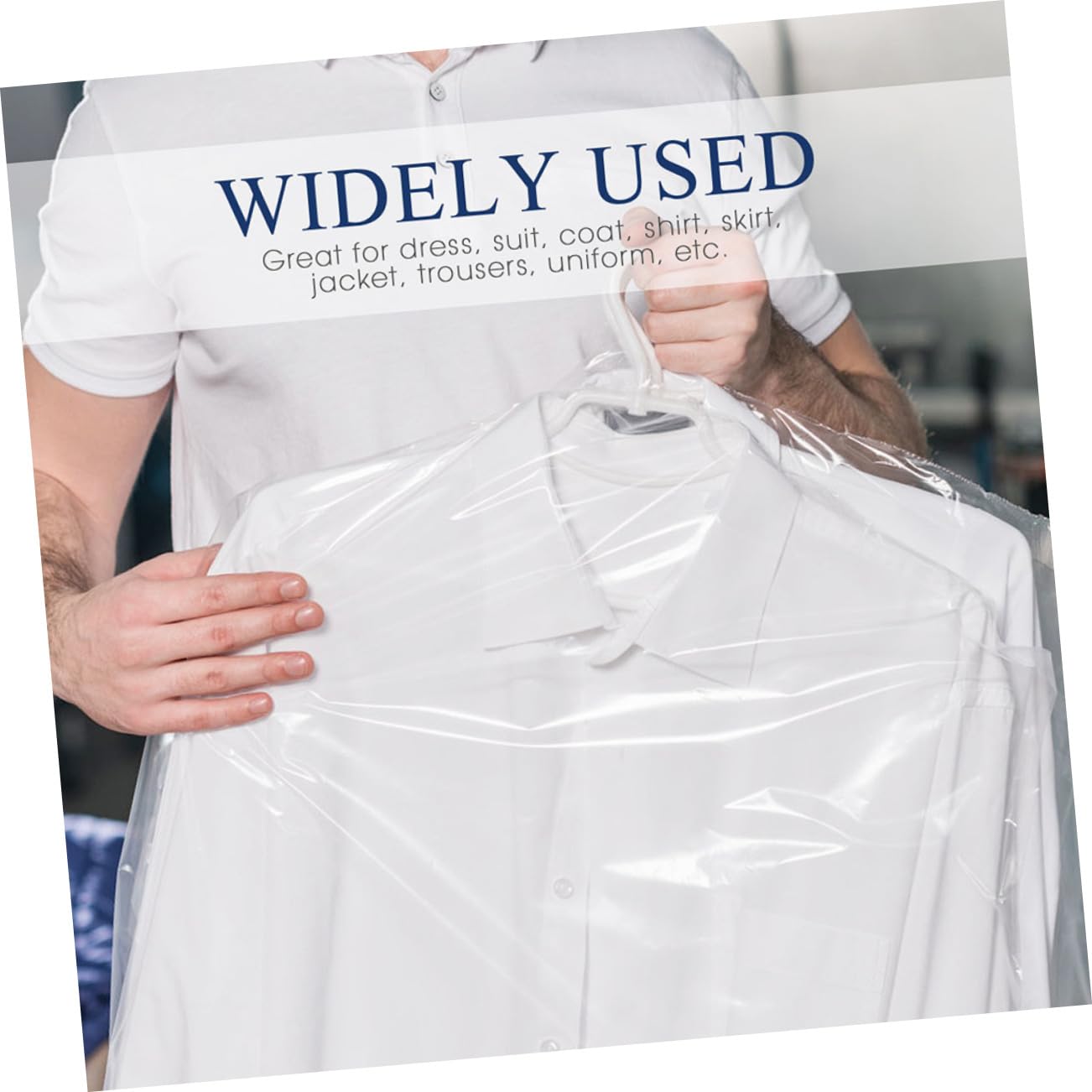 Fundas para Ropa Transparentes 40 Piezas Pe para Guardar | Antihumedad, Almacenamiento Cómodo, Formato para Colgar, Uso Doméstico y Tintorería