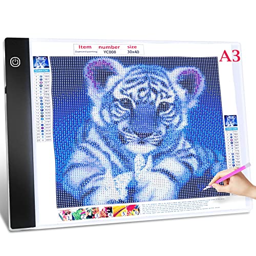 Guiseapue A3 Tablette Lumineuse pour Diamond Painting, Luminosité Réglable Table Lumineuse Ultramince Portable Dessin Copie pour Enfants Artistes Arts Dessiner Architecture Broderie Diamant Cover