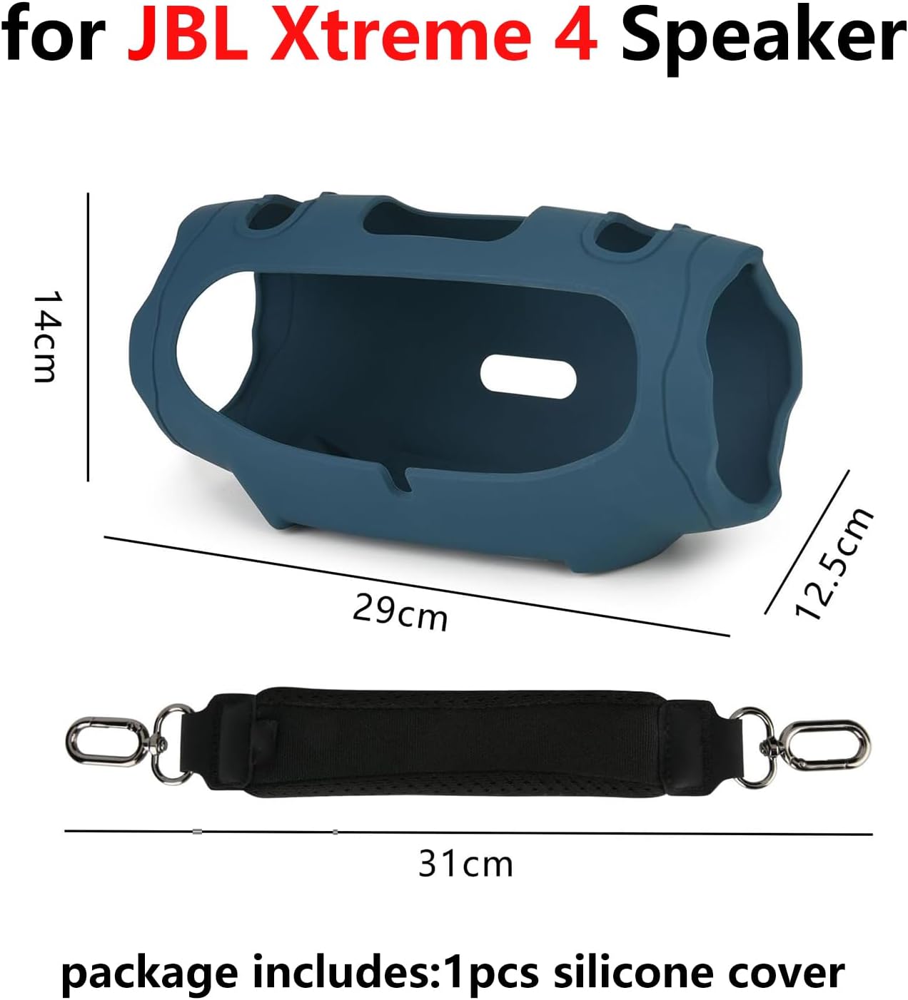 Protective Carrying Silicone Cover Case for Xtreme 4 Portable Speaker with Handle Strap (Blue)