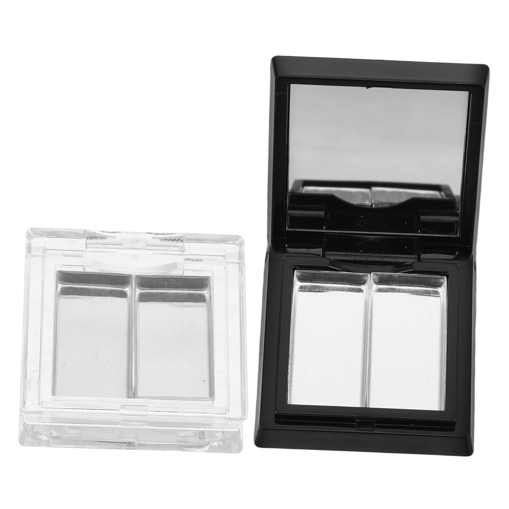 PLAFOPE Empty Makeup Palette Diy 2pcs Lipstick and Eyeshadow Replacement Box Dual Dispensing Highlighter Blush Contour Tray Travel Cosmetic Container Mini Plastic