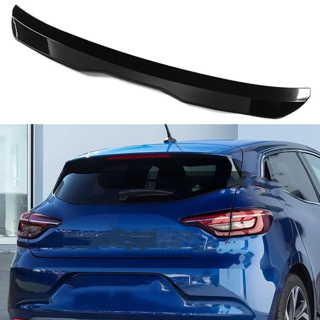 Becquet Arrière Toit ABS Pour Renault Clio MK5 2019-2023 – Aileron Sport Noir Mat