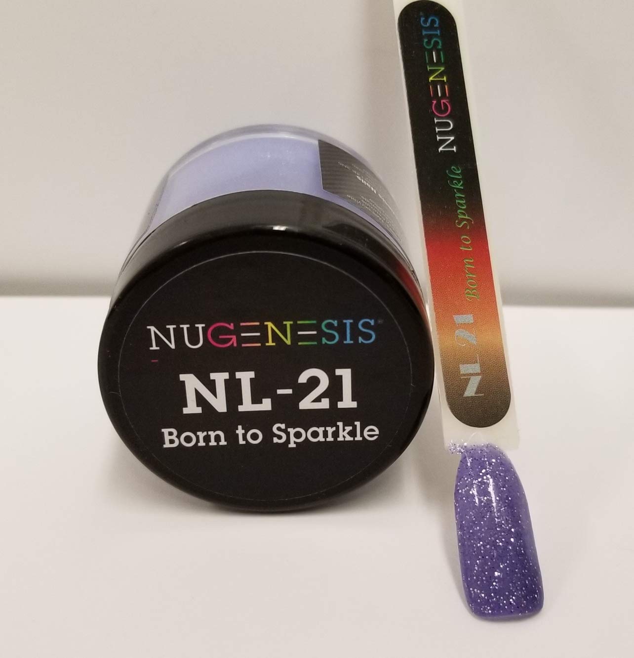 NuGenesis Nail Dipping Powder Color 1.5oz/43g Jar - (NL21 BORN TO SPARKLE)
