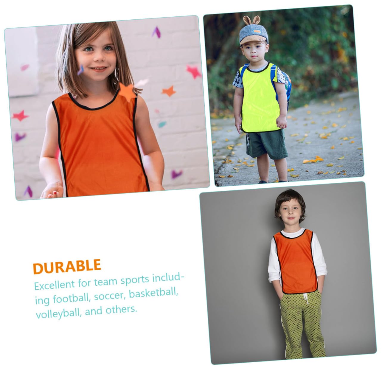 Lot de 12 Dossards D'entraînement Multifonctions en Polyester Respirant, Gilets De Sport Légers avec Côtés Ouverts, pour Garçon Et Filles, pour Basketball, Football Et Activités en Extérieur