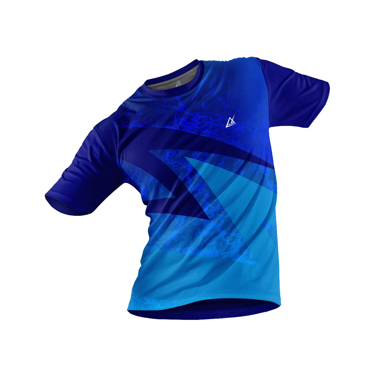 JJ TEESPolyester Half Sleeve Jersey with Round Collar and Digital Print All Over for Men Dry Fit Gym Workout Sports Regular Fit Tshirt