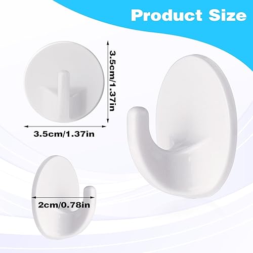 Miniatura 3 de Sibba Ganchos de plástico autoadhesivos, 12 ganchos adhesivos blancos, ganchos adhesivos para colgar, ganchos de pared multiusos sin costuras para