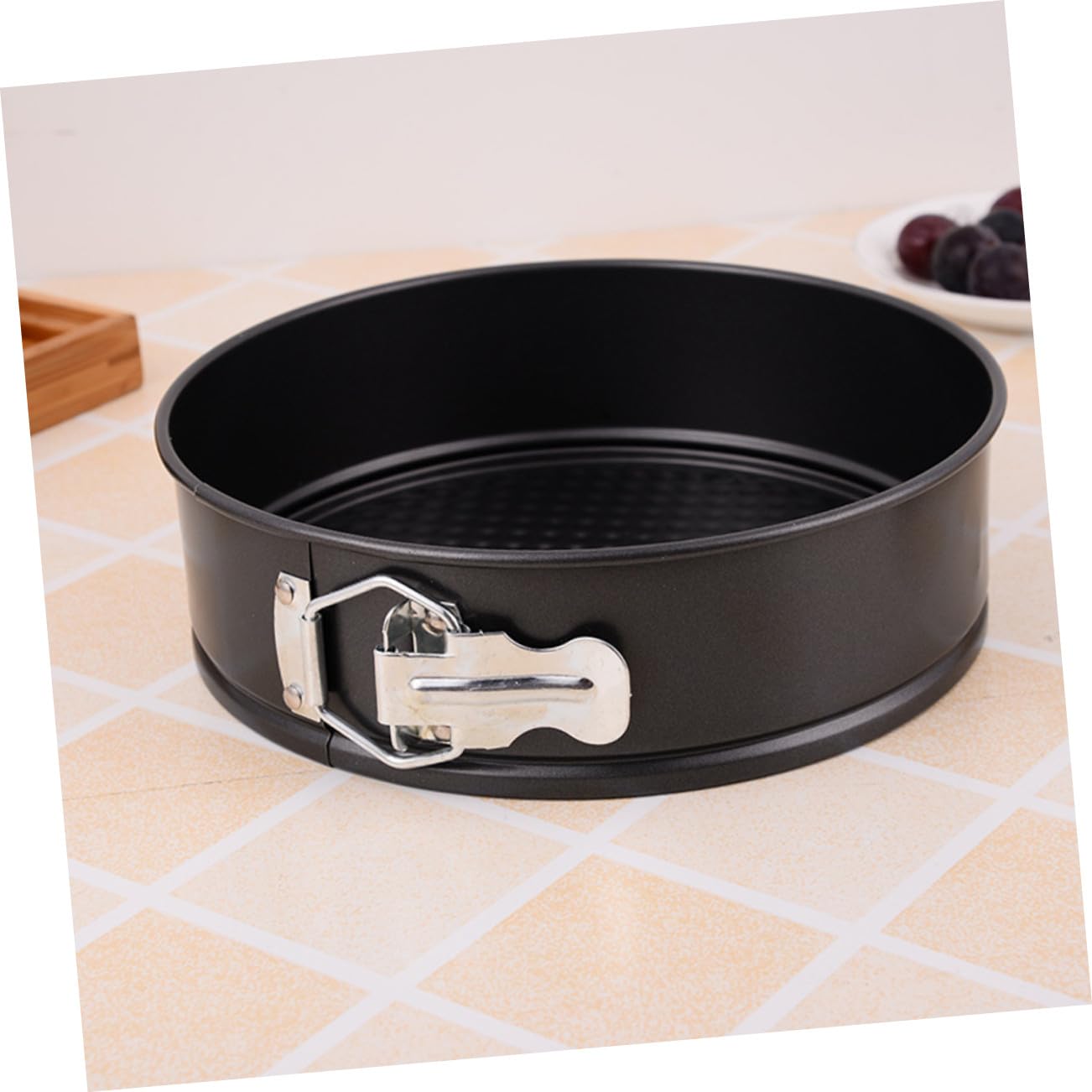 Moldes Redondos Antiadherentes Acero al Carbono 6 Piezas Pasteles | Negro, Aptos para Tarta y Bizcocho, Uso en Casa y Boda, Fondo Tipo Panal