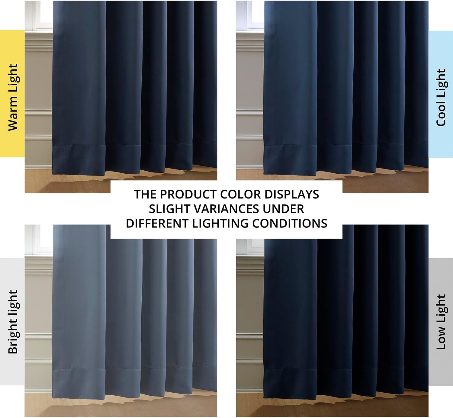 HPD Half Price Drapes Room Darkening Curtains for Bedroom 84 Inches Long (2 Panels) - Rod Pocket 100% Polyester Curtains & Drapes for Living Room and Windows - 50W x 84L, Deep Blue