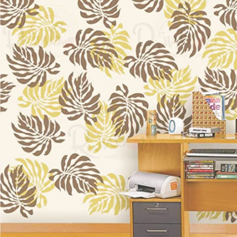 RDMDECOR Leaf Pattern Design DIY Wall Stencils for Home Decor, Size : (16 Inches x 24 Inches)