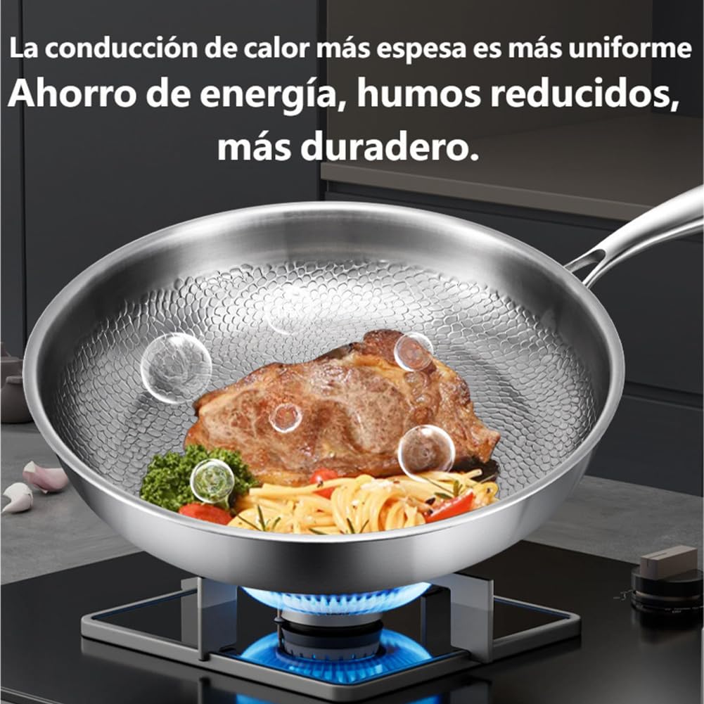 Sartén Titanio Puro, Sartén de Titanio Antiadherente Sin Tóxicos 20-30 cm, Ultraduradera Sartenes de Titanios Inducción, Base Martillada con Tapa para Todo Tipo de Cocinas (20cm Versión mejorada)