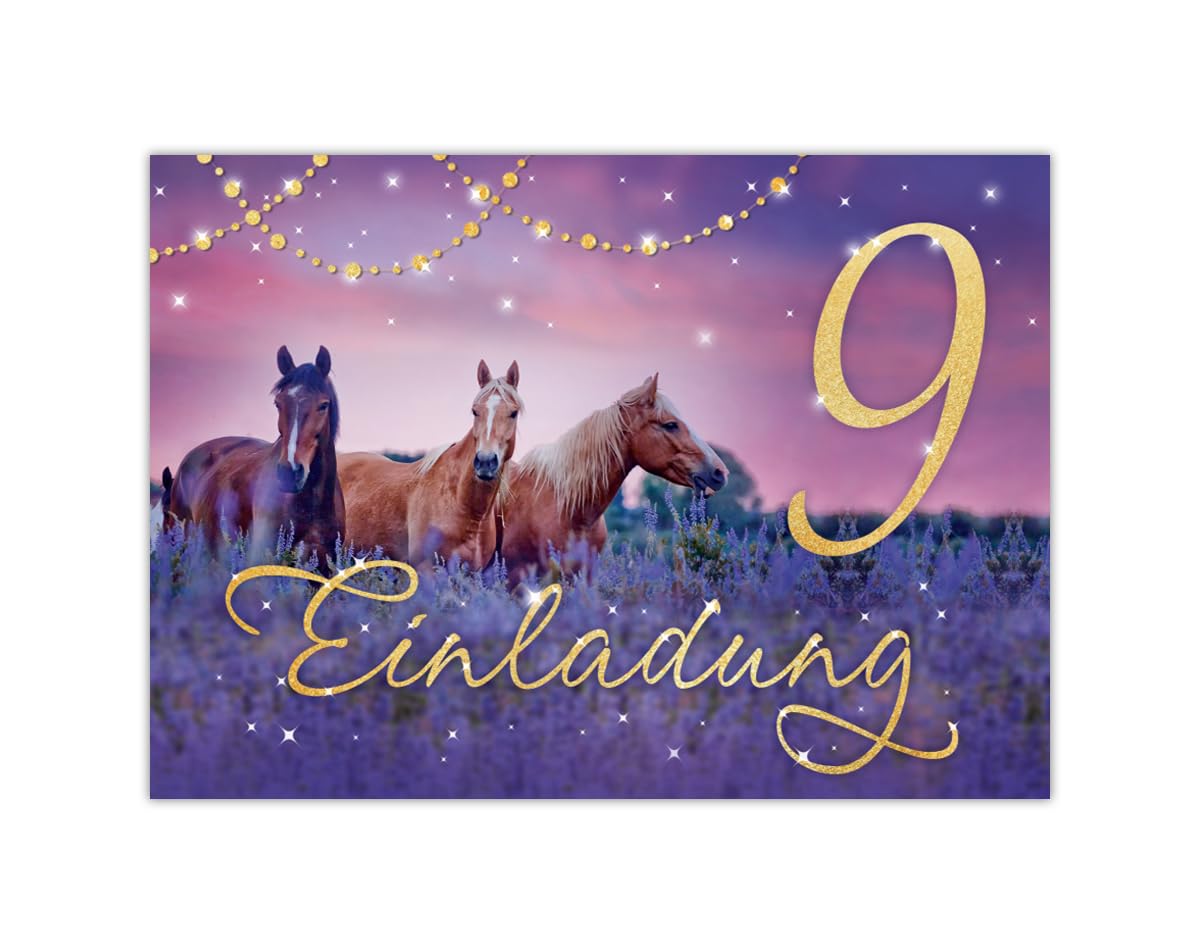 Invitation D'anniversaire Pour 9 Ans Joyeux Neuvième Anniversaire Carte Voeux Magique Pour Bebe Licorne Cheval 67696907