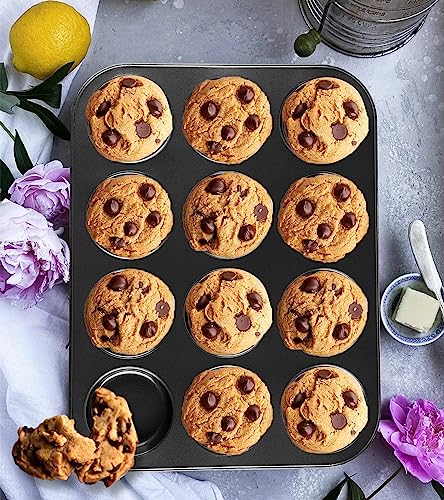 Zestaw nieprzywierających patelni do muffinek – 7 cm patelnie do pieczenia idealnych ciast księżycowych, ciasteczek, budyniu Yorkshire, mini hamburgerów i nie tylko, idealne do łatwego pieczenia i