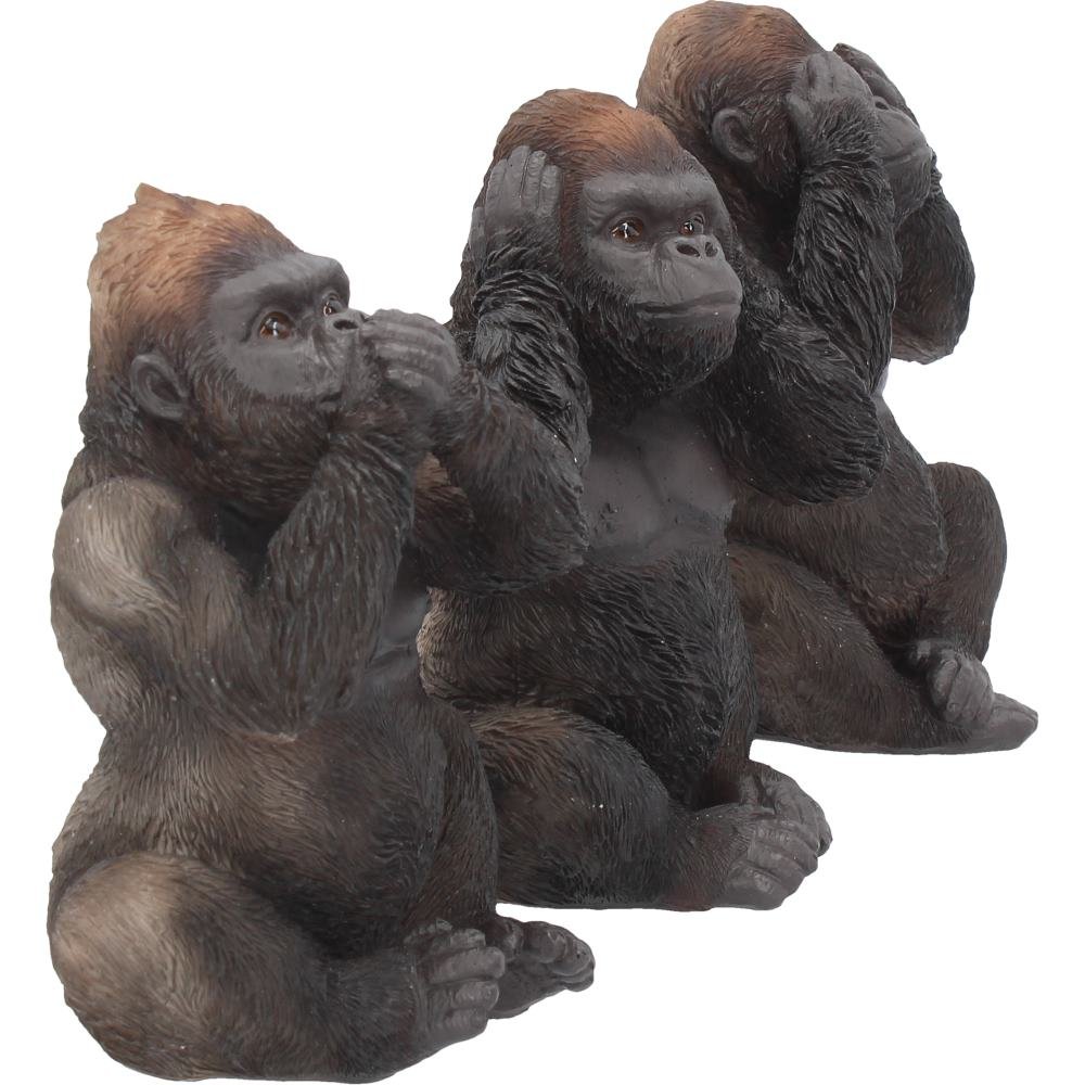 Nemesis Now 3 Figurines de gorilles, Les 3 sages, 34 cm, Noir