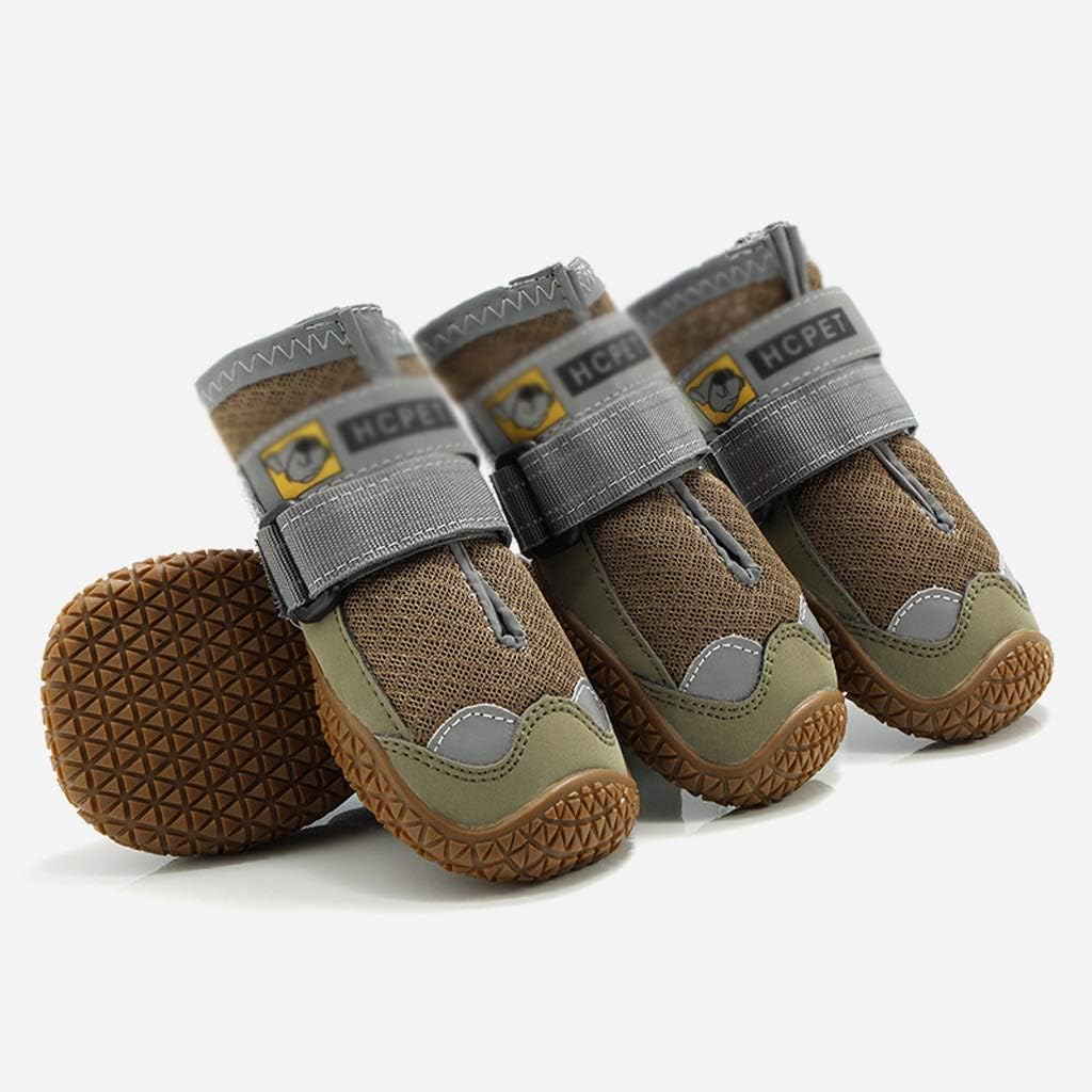 4 Pcs Dog Shoes Socks Dog Wear-Resistant Non-Slip Breathable Outdoor Hiking Pet Shoes for Medium Large Dogs Pitbull (Size : 6)