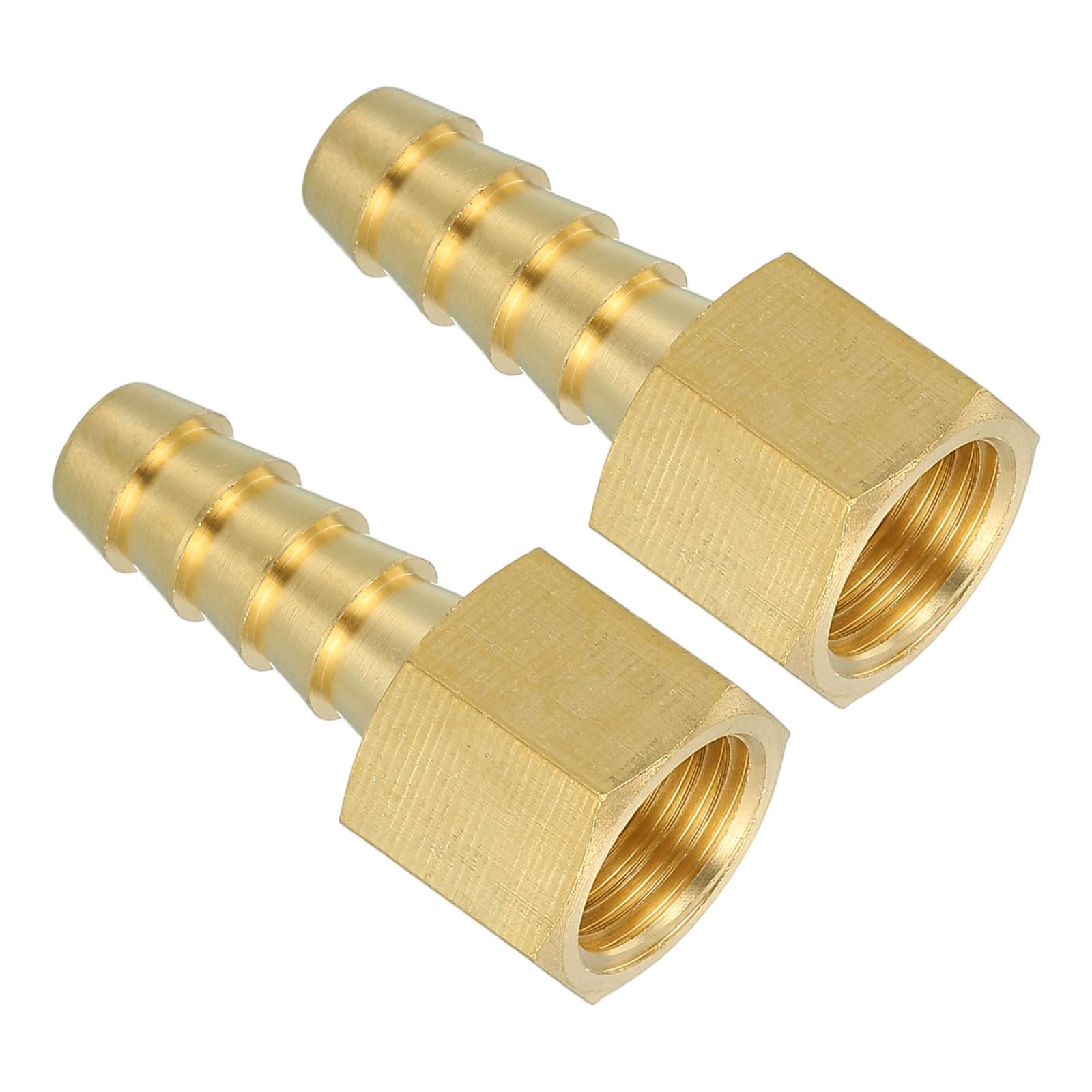 QUARKZMAN Brass Hose Connection Fitting 5/16 Inch Barb x 1/4 Inch NPT Female Brass Hose Connection Adapter for Connecting Pipes Mechanical Devices Sanitary Equipment Pack of 2