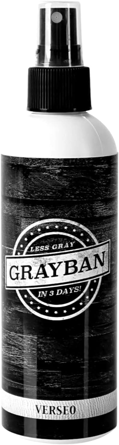 Verseo Grayban Hairspray Color Restorer for Gray Hair, Non-Dye Color Restoring Spray, Natural Protein Pigments, Works With All Hair Colors and Types, 8 Fl Oz