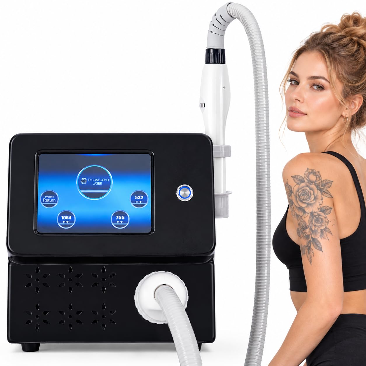 Apparecchio laser a picosecondi per trattamenti estetici