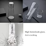 Ensemble de carafe d'eau transparente avec verre tumbler pour table de nuit, carafe d'eau de nuit avec verre, gobelet de bain, carafe à eau en verre avec ensemble de tasses (carafe en verre 30 oz / 850ml)