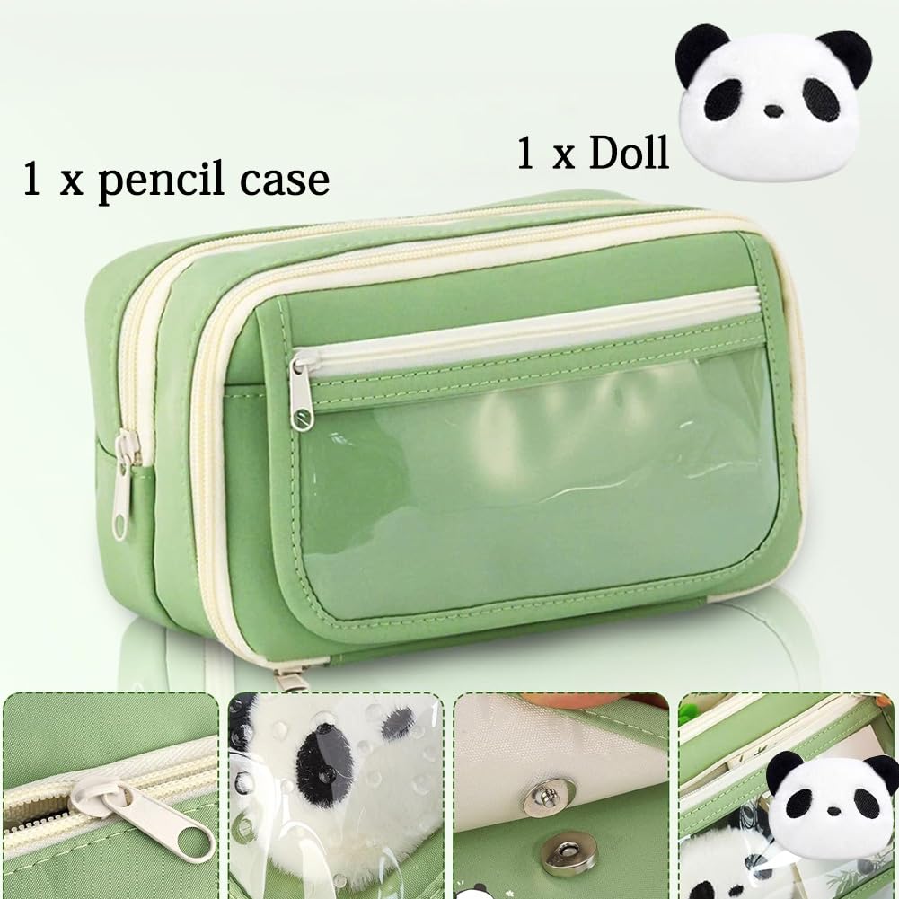 MEZHEN Panda Pencil Case Large Pencil Case Multilayer Pencil Case Set Pencil Case Zip Pencil Case Teenager School Pencil Case Back to School - Image 3
