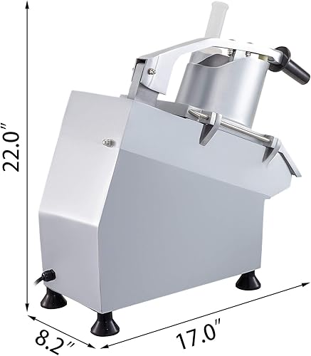 Miniatura 8 de VBENLEM Procesador de alimentos comercial de 110 V 2 agujeros de alimentación cortador eléctrico de verduras de 550 W 1600 RPM procesador de