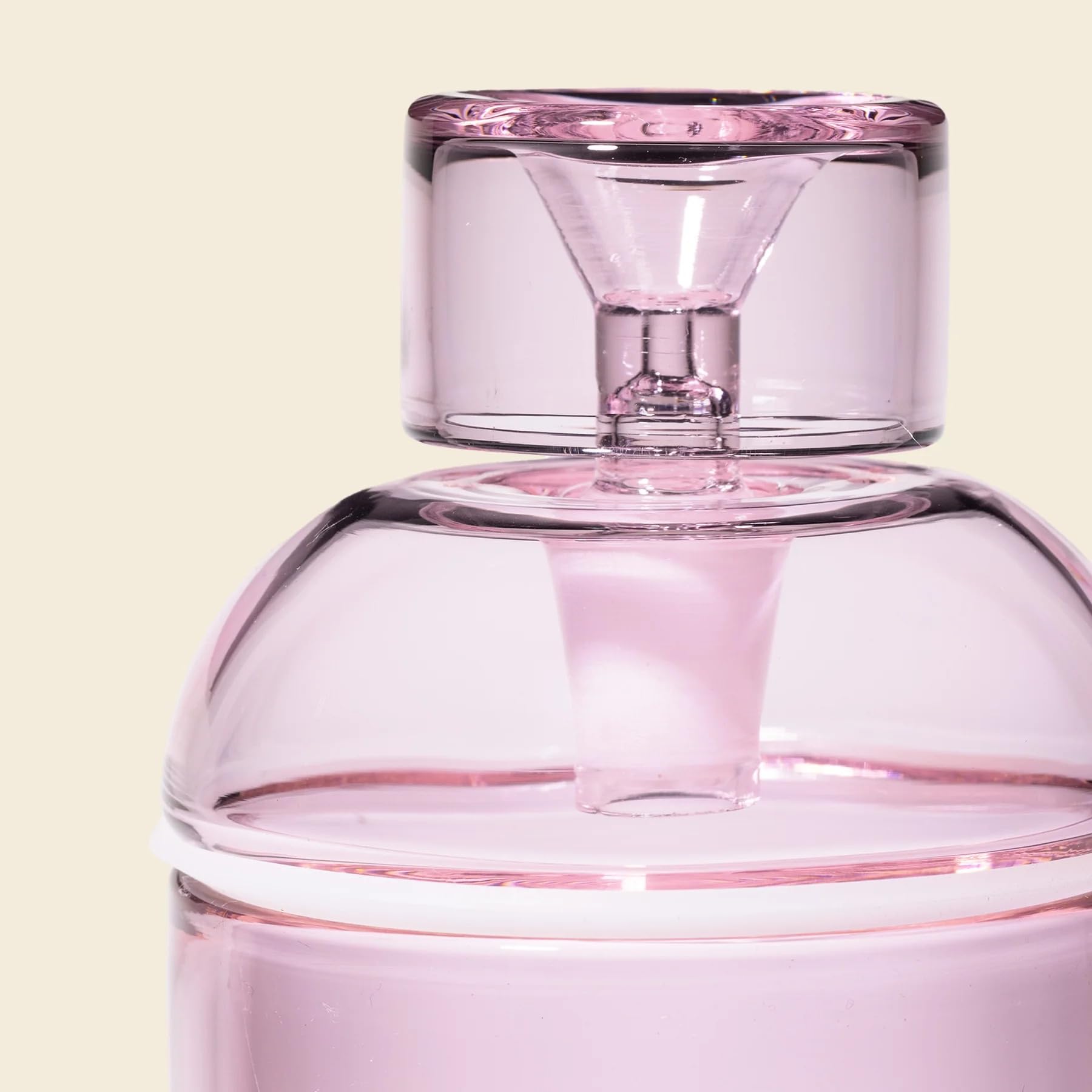 NWTN Home Deco Bong in Vetro Borosilicato, Pipa ad Acqua da Tavolo Vintage con Braciere 14 mm, Design Gravity (Rosa Petalo)
