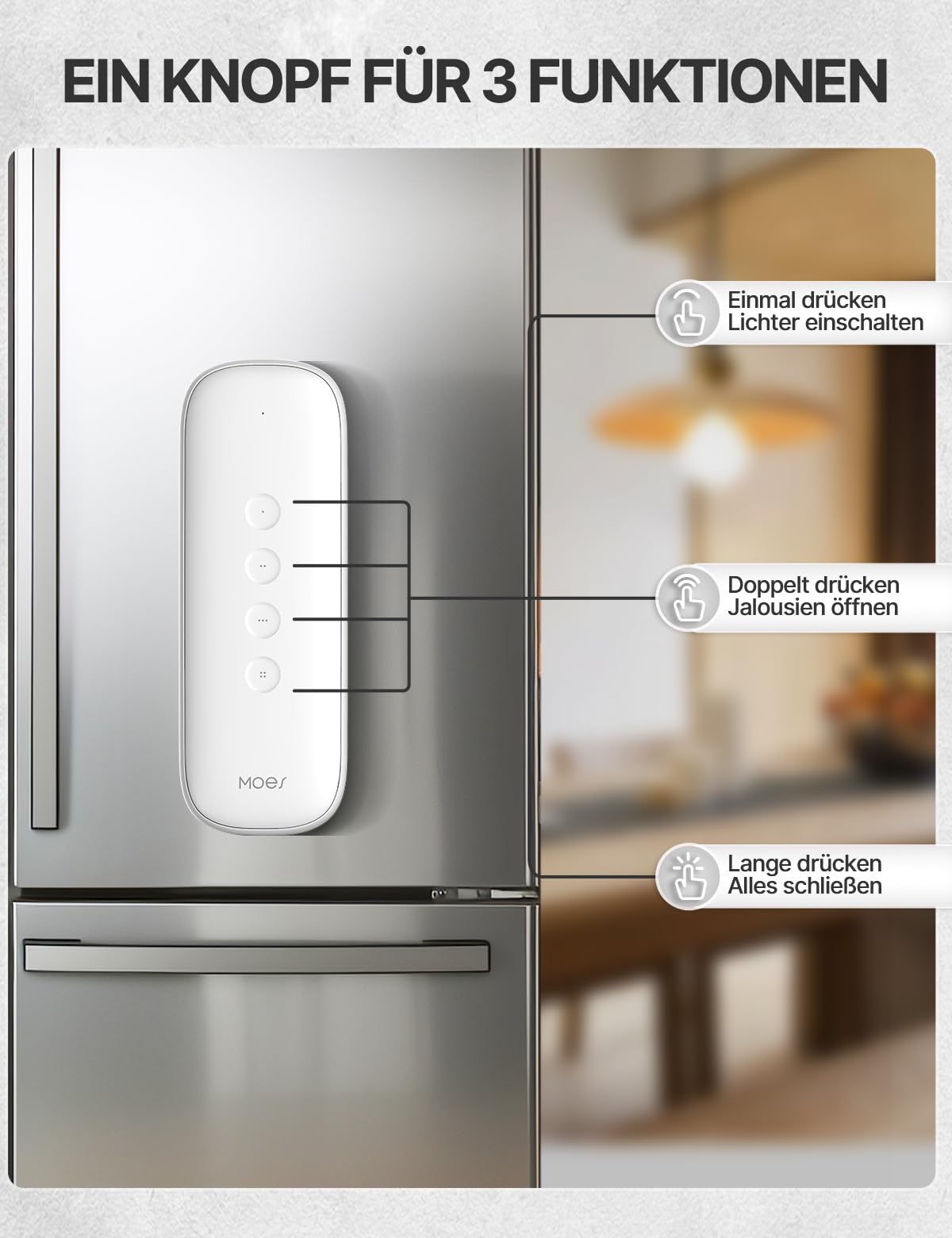 MOES Zigbee Smart Schalter,12 Szenenschalter ohne Installation(MOES ZigBee Hub erforderlich),EIN-klick-Steuerung für Tuya-Geräte,Zigbee Taster Smart Home Automation, Smart Life/Tuya APP(Weiß)