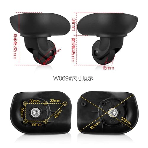 Miniatura 2 de (DL-W069#) Silenciar ruedas giratorias conectadas para reemplazo de ruedas de equipaje Desgaste silencioso barra de dibujo caja DIY