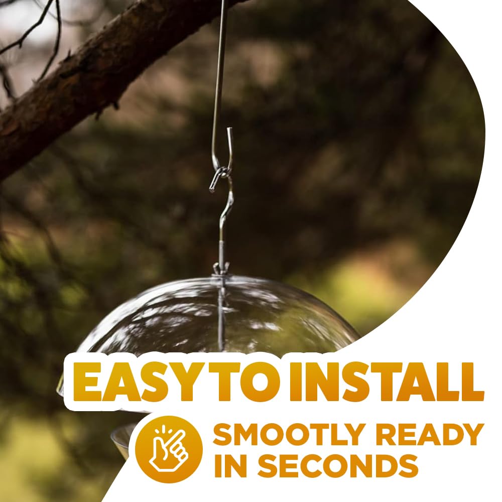 Garden Mile Clear Covered Dome Canopy Adjustable Hanging Bird Feeders Garden Bird Feeders Seed Feeder Easy Clean and Fill Removable Tray With Hanging Hook For Small Birds - Keeps Big Birds Out - Image 3